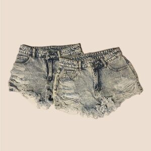 distressed denim shorts